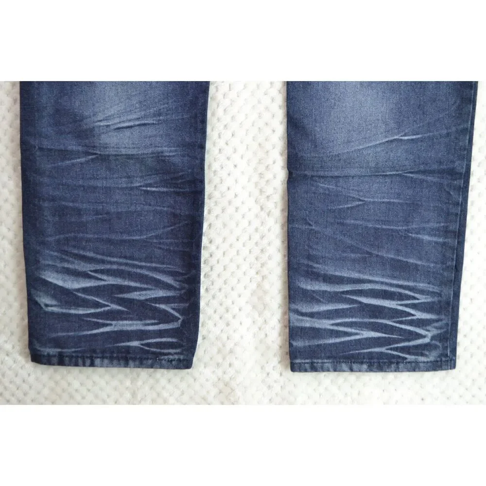 CJ Black Men's 38x32 Slim Fit Dark Wash Distressed Tapered Jeans